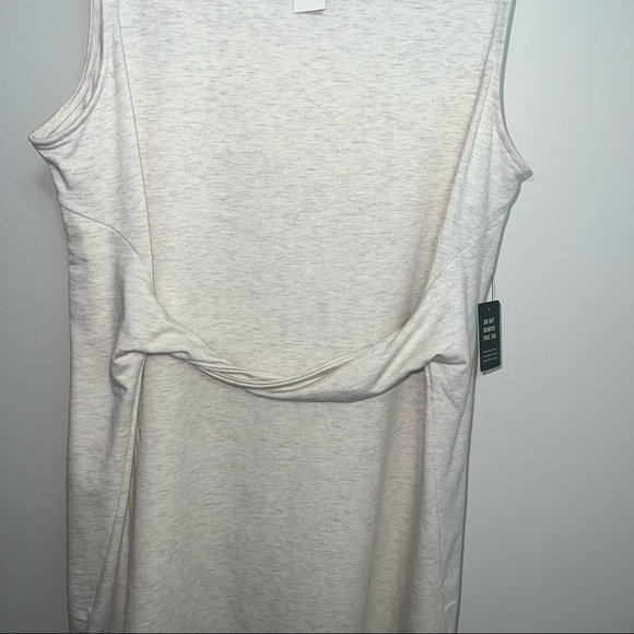 068 Express Soft Twist Front Sleeveless T-Shirt Dress Gray Cream Size XL - Picture 6 of 11